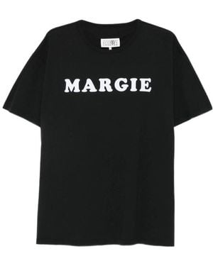 MM6 by Maison Margiela Logo-Detail T-Shirt - Black