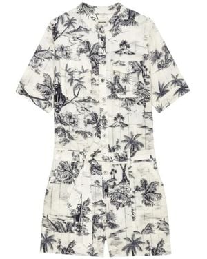 Zadig & Voltaire Short-Sleeve Printed Jumpsuit - White