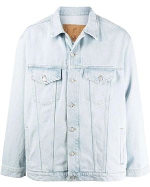 Martine Rose Logo-Print Denim Jacket - Blue