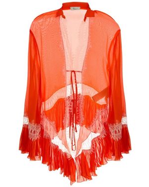Blumarine Amberlight Flared Hem Shirt - Orange