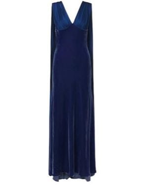 Jonathan Simkhai Caped Velvet Gown - Blue