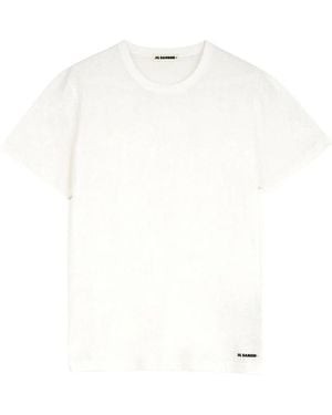 Jil Sander Logo Printed Crewneck T-Shirt - White