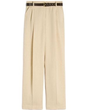Max Mara Casual Pants With Belt Loops - Natural