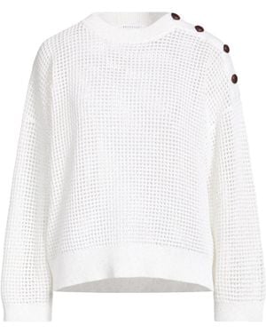 Brunello Cucinelli Open-Knit Sweaters - White