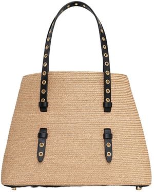 Alaïa Mina 25 Straw Tote Bag - Natural