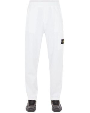 Stone Island Logo Joggers - White