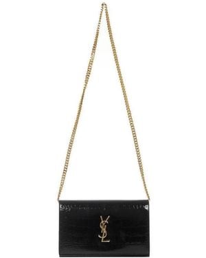 Saint Laurent Kate Embossed Alligator Woc - White