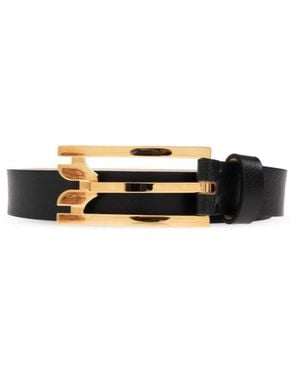 Victoria Beckham Wide-Buckle Leather Belt - White