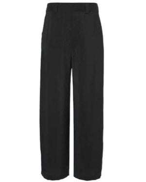 Lemaire Silk-Blend Straight Trousers - Black