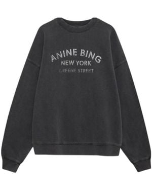 Anine Bing Crew Neck Sweatshirt - Black