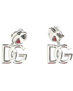Dolce & Gabbana Interlocking Logo Earrings - White