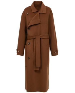Philosophy Di Lorenzo Serafini Tie-Up Long-Sleeve Coat - Brown