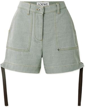 Loewe Side-Tie Pocket Shorts - Green