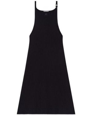 Courreges Courrèges Buckle Rib Knit Drss - Black