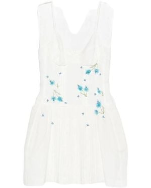 ShuShu/Tong Floral Pleated Mini Dress - White