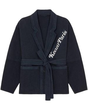 KENZO Logo Patch Workwear Jacket - Blue