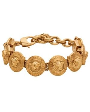 Versace Tribute Medusa Clasp Fastened Chained Bracelet - Metallic