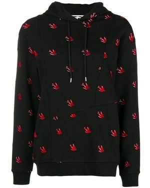 McQ Swallow Printed Hooded Jumper - Black