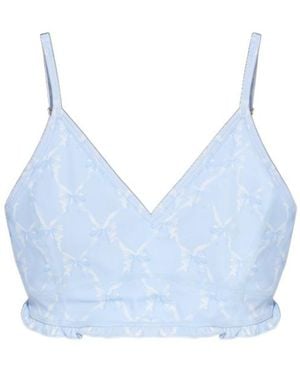 LoveShackFancy Erza Printed Performance Top - Blue