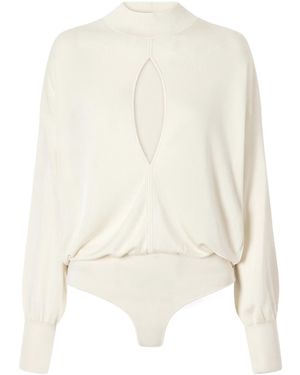 Galvan London Cream Turtleneck Bodysuit - White