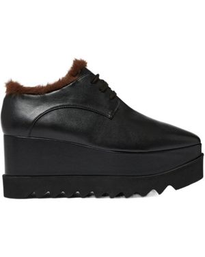 Stella McCartney Elyse Faux-Fur Lace-Up Shoes - Black