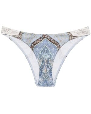 Zimmermann Wanderlust Tapestry Printed Bikini Bottoms - Blue
