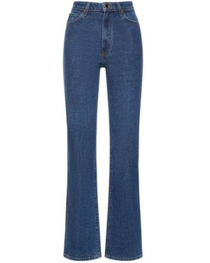 KHAITE Danielle High Rise Straight Jeans - Blue