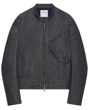 Courreges Courrèges Scuba Denim Bomber Jacket - Gray