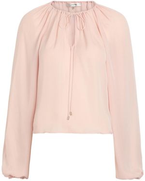 FRAME The Balloon Silk Blouse - Pink