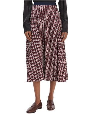 Tommy Hilfiger Elastic Waist Midi Skirt - Red