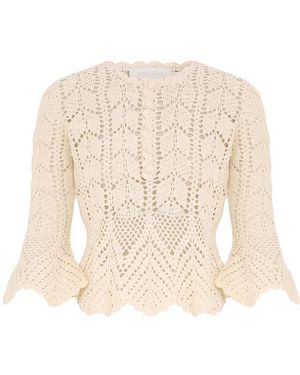 Zimmermann Awaken Lace Crochet Top - White
