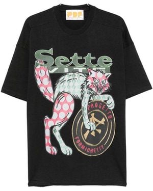 PDF CHANNEL Pdf The New Boy Cat Print T-Shirt - Black