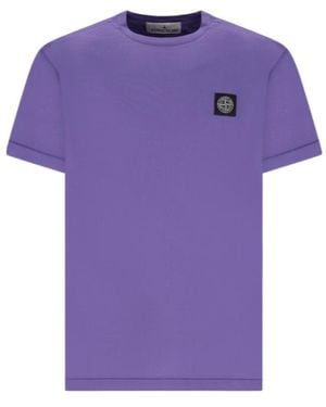 Stone Island Short-Sleeved T-Shirt - Purple