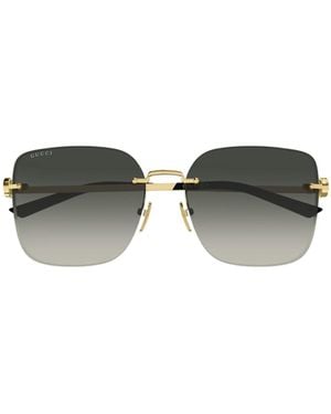 Gucci Eyewear Butterfly Frame Sunglasses - Metallic