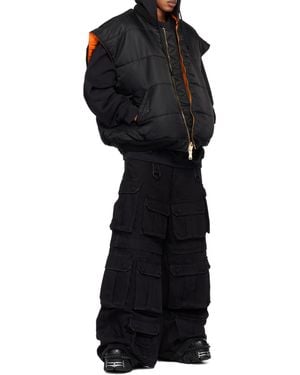 Vetements Zip-Up Quilted Vest - Black