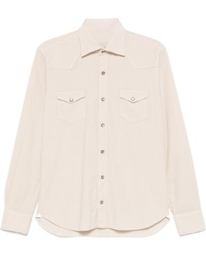 Barba Napoli Texan Dandy Western Shirt - Natural