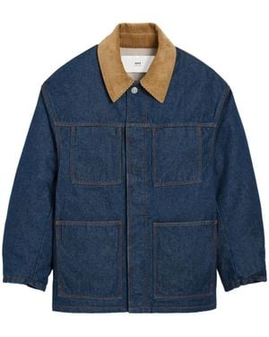 Ami Paris Padded Denim Worker Jacket - Blue