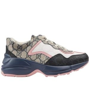 Gucci Gg Supreme Rhyton Sneakers - Blue