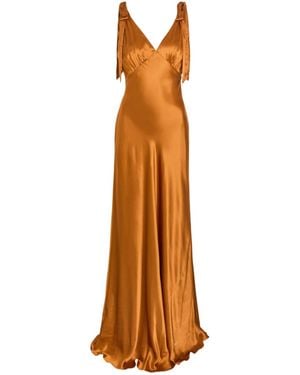 Reformation Pernille Silk Gown - Brown