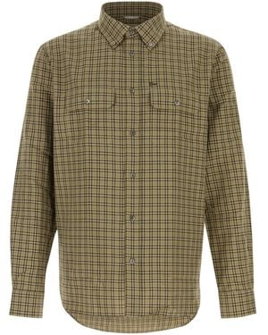 Dior Homme Checked Long-Sleeved Shirt - Brown