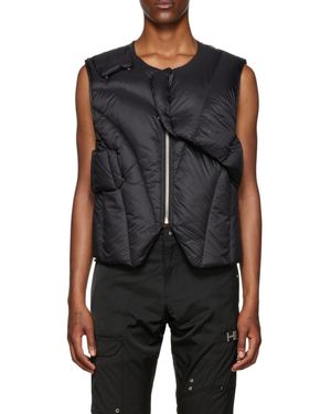 HELIOT EMIL Logo-Print Padded Gilet - Black