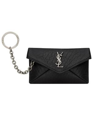 Saint Laurent Cassandre Envelope Key Case - White