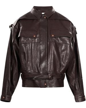 Magda Butrym Magda Burtym Long-Sleeved Belted Jacket - Gray
