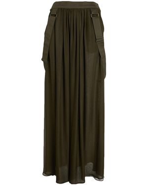 Max Mara Solid-Colored Flare Skirt - Green