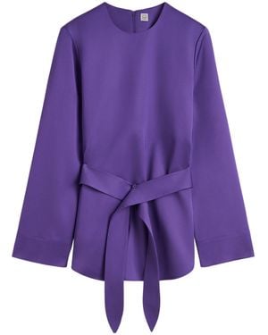 TOTEME Belted Satin Tunic - Purple