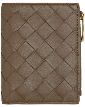 Bottega Veneta Intrecciato Bi-Fold Small Wallet - Green