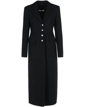 Alessandra Rich Jewel-Buttoned Coat - Black