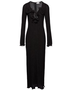 Magda Butrym Long-Sleeved Crepe Beach Maxi Dress - Black