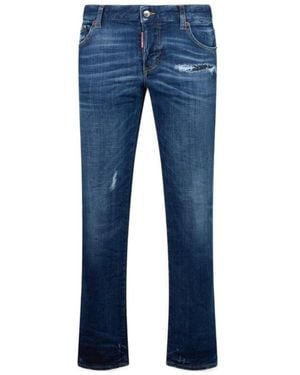 DSquared² Slim Fit Distressed Jeans - Blue