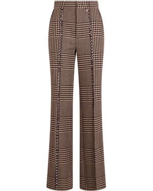 GIUSEPPE DI MORABITO Houndstooth-Pattern Stud-Embellished Pants - Brown